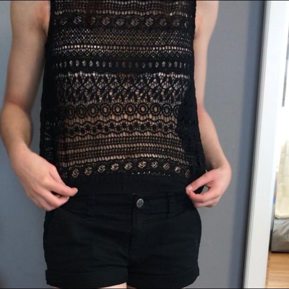 ROMEO + JULIET couture ~ floral mesh tank